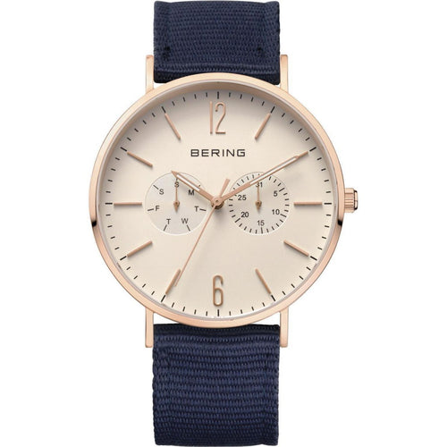 Bering Unisex Uhr Armbanduhr Ultra Slim - 14240-664 Nylon / Leder