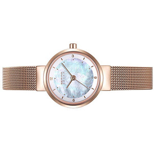 Bering Damen Uhr Armbanduhr Classic Solar - 14424-366 Meshband
