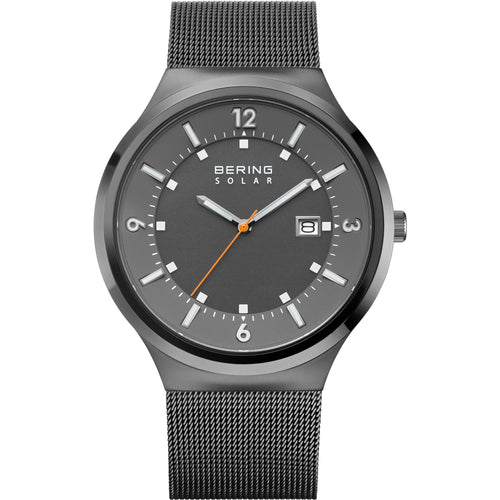 Bering Herren Uhr Armbanduhr Edelstahl grau 14442-077 Solar
