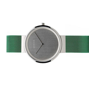 Bering Damen Uhr Armbanduhr Slim Classic - 14531-000-1-grün Meshband