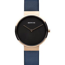 Laden Sie das Bild in den Galerie-Viewer, Bering Damen Uhr Armbanduhr Slim Classic - 14531-166-1 Leder blau