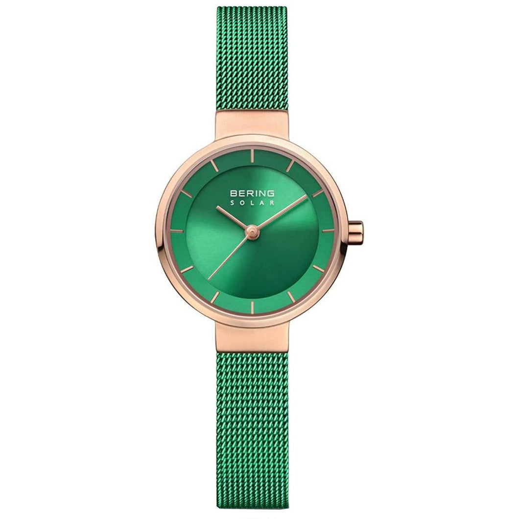 Bering Damen Uhr Armbanduhr Classic Solar - 14627-Charity Meshband