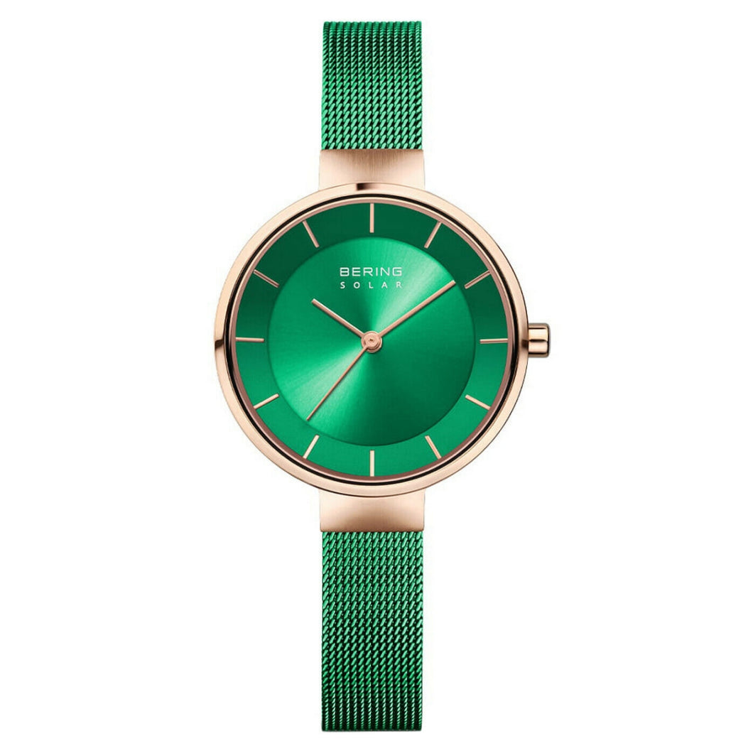 Bering Damen Uhr Armbanduhr Classic Solar - 14631-Charity-1 Meshband