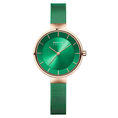 Bering Damen Uhr Armbanduhr Classic Solar - 14631-Charity Meshband