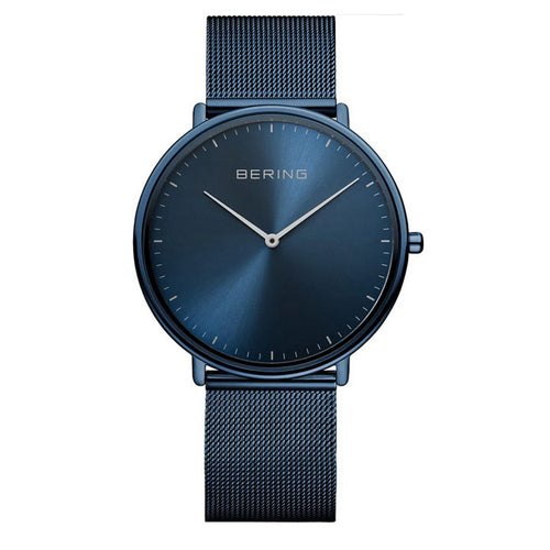 Bering Unisex Uhr Armbanduhr Ultra-Slim blau - 15739-397 Edelstahl