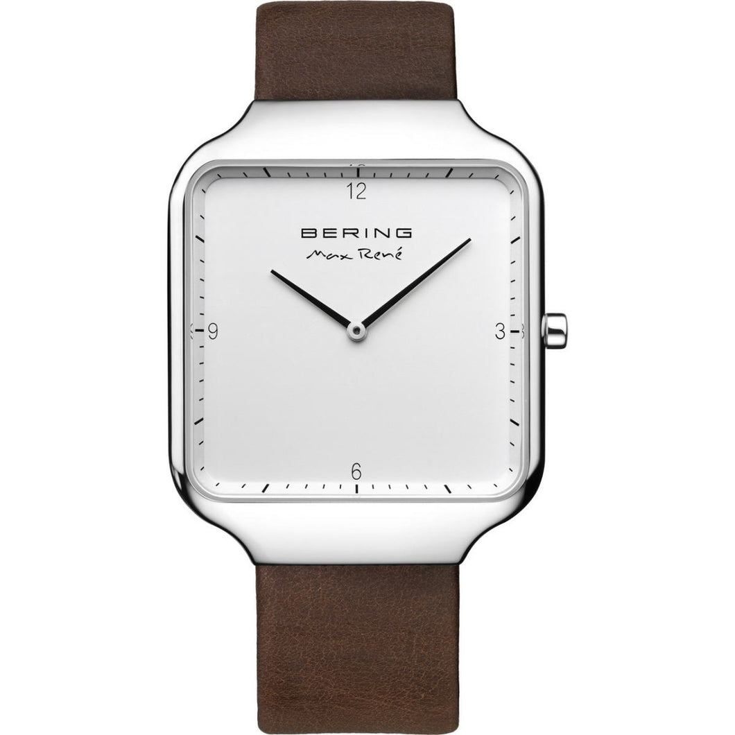 Bering Herren Uhr Armbanduhr Max René Ultra Slim - 15836-504-1 Leder