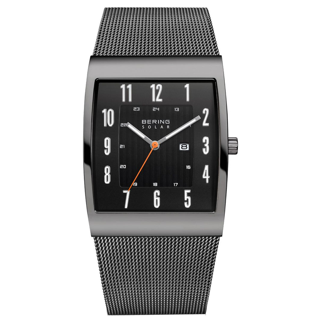 Bering Herren Uhr Armbanduhr Solar Ultra Slim 16433-377 Meshband