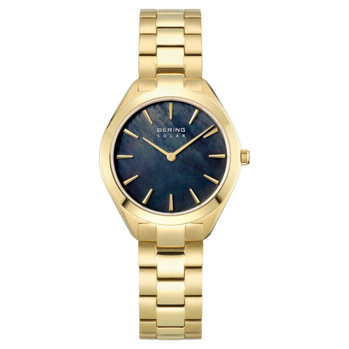 Bering Damen Uhr Armbanduhr Solar Gold  - 17331-732 Edelstahl