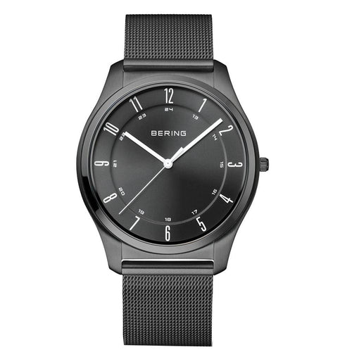 Bering Herren Uhr Armbanduhr Ultra-Slim Schwarz - 18340-222 Edelstahl