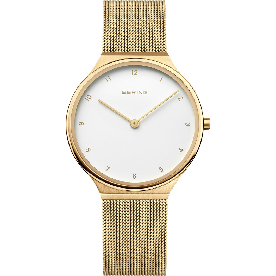 Bering Damen Uhr Armbanduhr Ultra-Slim Gold - 18434-334 Edelstahl