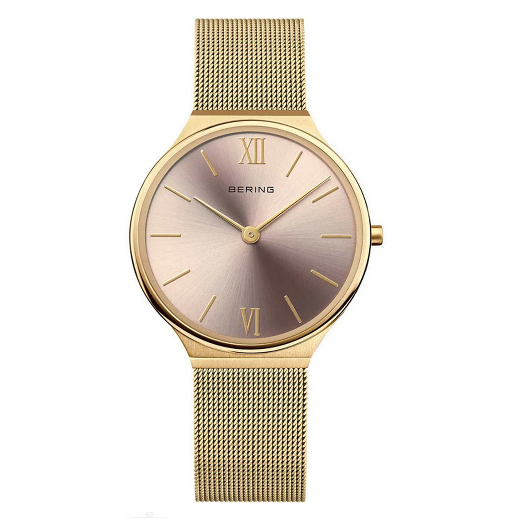 Bering Damen Uhr Armbanduhr Ultra-Slim Gold - 18434-336 Edelstahl