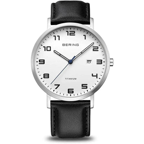 Bering Herren Uhr Armbanduhr Titanium  - 18640-404-1 Leder