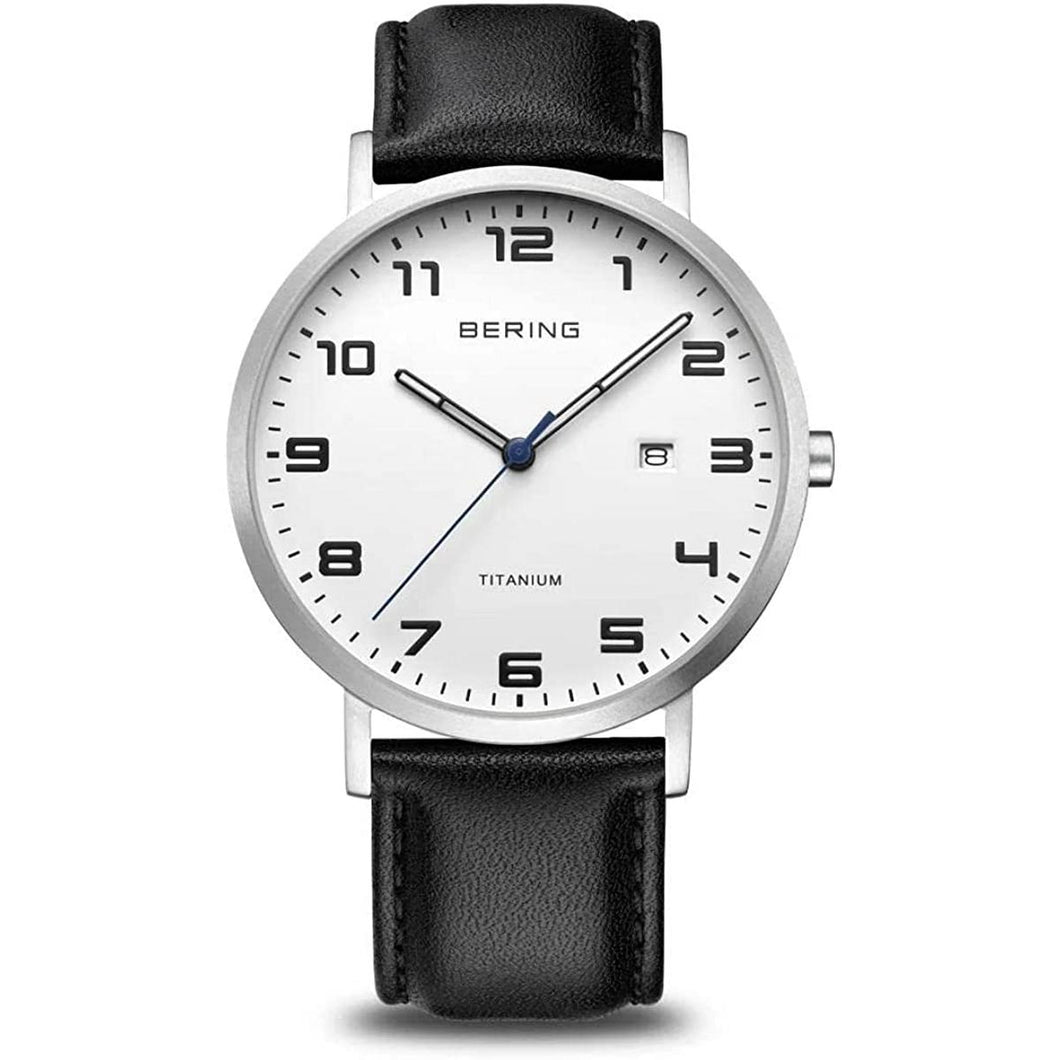 Bering Herren Uhr Armbanduhr Titanium  - 18640-404-1 Leder