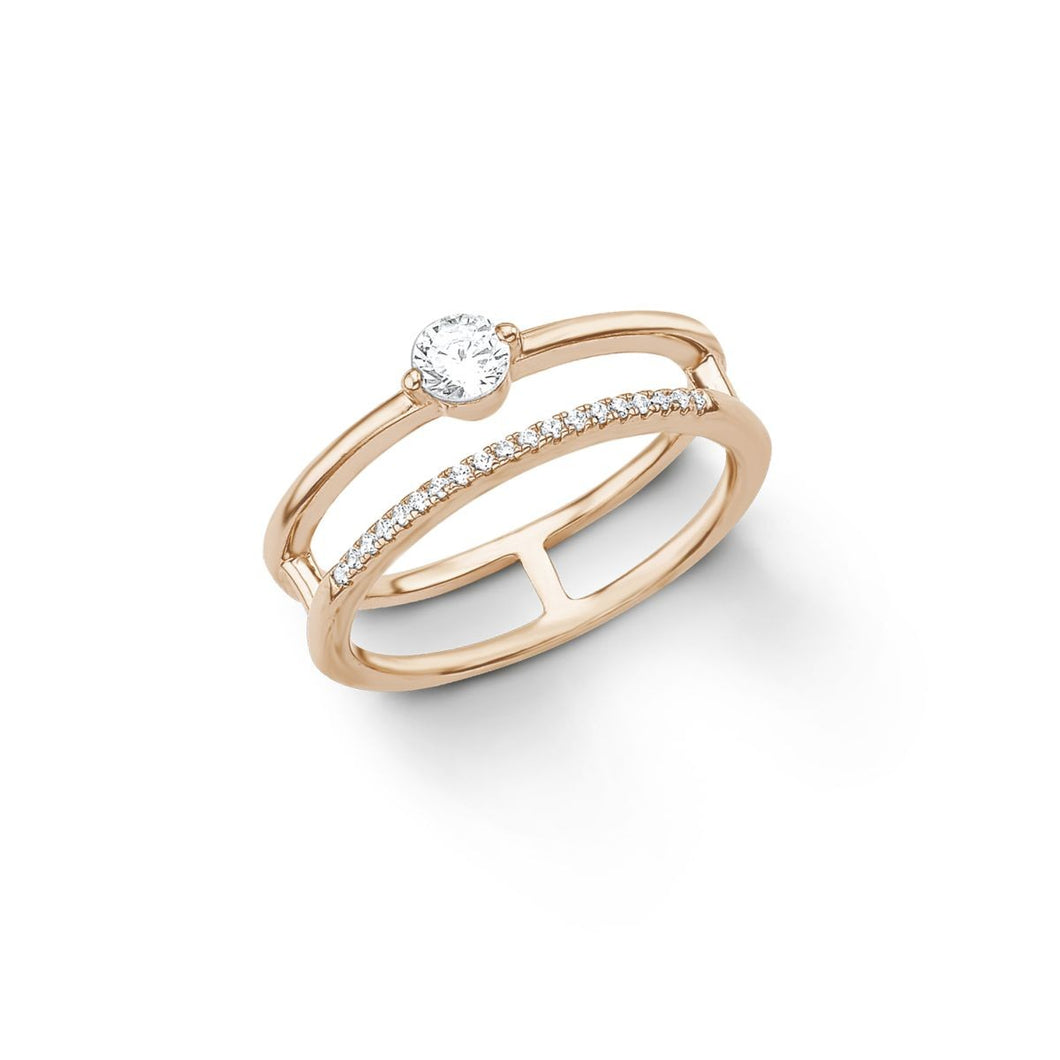 s.Oliver Jewel Damen Ring Silber Roségold Zirkonia 201261