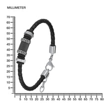 Laden Sie das Bild in den Galerie-Viewer, s.Oliver Jewel Herren Armband Edelstahl Leder schwarz 2015068
