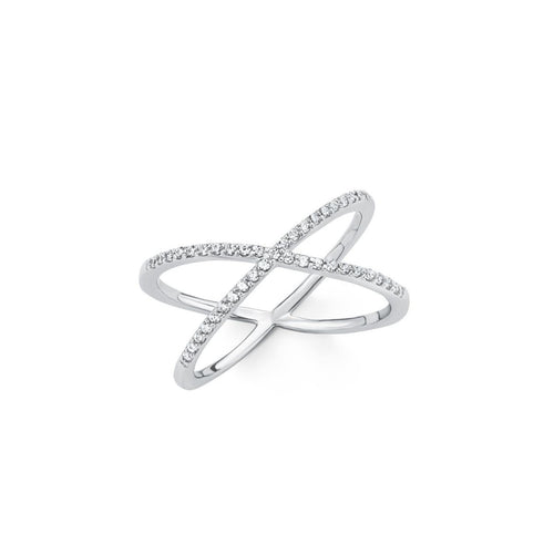 s.Oliver Jewel Damen Ring Silber Zirkonia X-Ring 20151-1