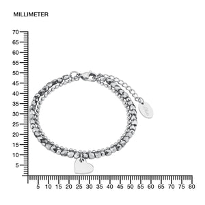s.Oliver Jewel Damen Armband Armkette Edelstahl silber Herz 2018344