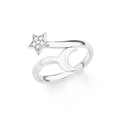 s.Oliver Jewel Damen Ring Silber Zirkonia Stern Mond 201864