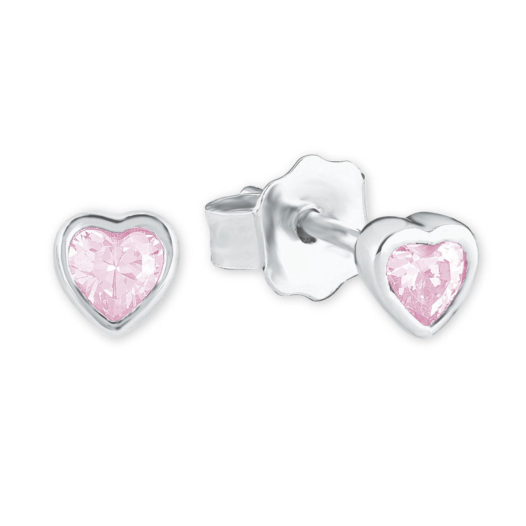 Prinzessin Lillifee Kinder Ohrringe Silber Herz rosa 2021046