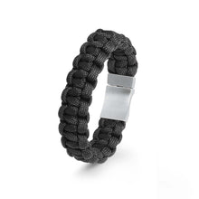 Laden Sie das Bild in den Galerie-Viewer, s.Oliver Jewel Herren Armband Nylon schwarz Edelstahl 2022614