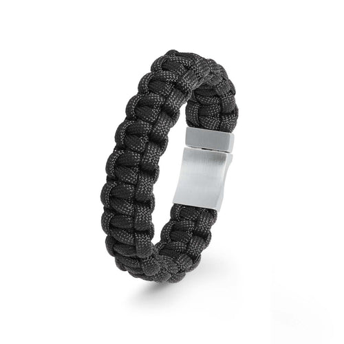 s.Oliver Jewel Herren Armband Nylon schwarz Edelstahl 2022614