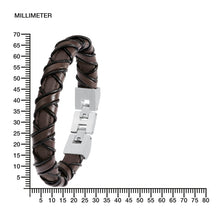 Laden Sie das Bild in den Galerie-Viewer, s.Oliver Jewel Herren Armband Leder schwarz Edelstahl 2022618