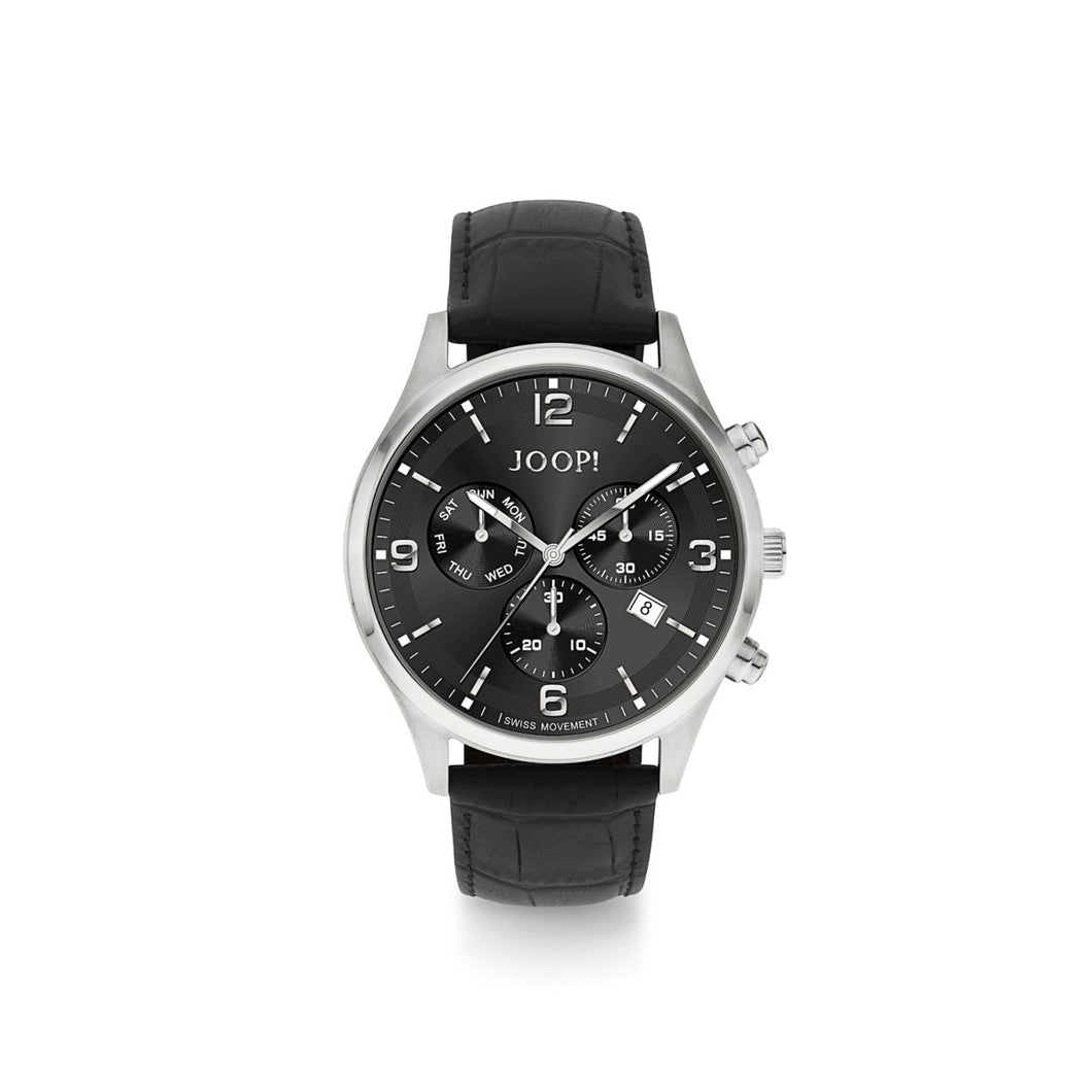 Joop Herren Uhr Armbanduhr Chronograh 2022865 Analog Quarz Leder