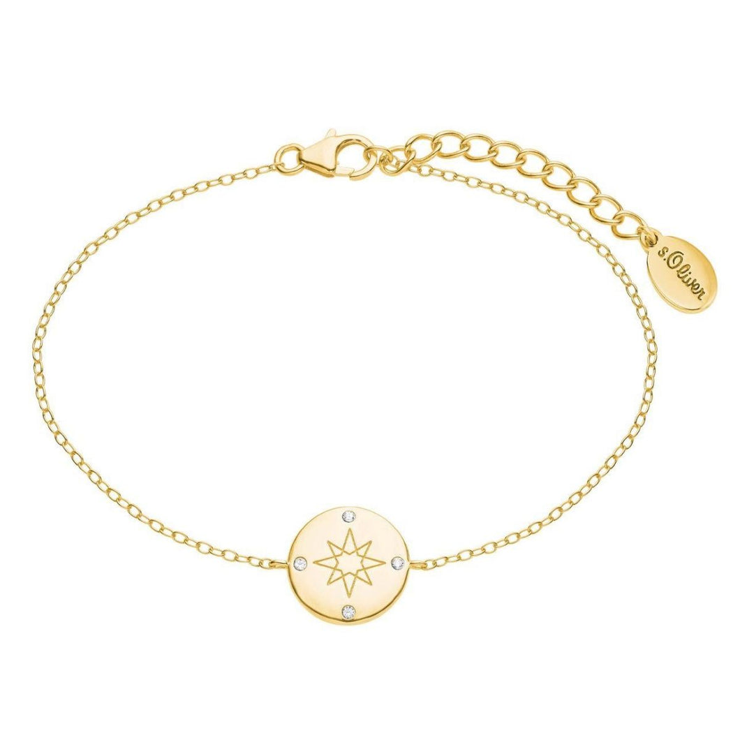 s.Oliver Jewel Damen Armband Silber SO PURE Kompass gold 2025612