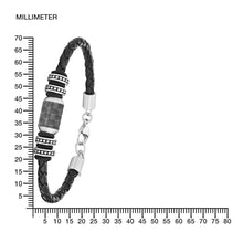 Laden Sie das Bild in den Galerie-Viewer, s.Oliver Jewel Herren Armband Edelstahl Leder Carbonbeads 2026108