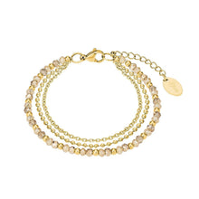 Laden Sie das Bild in den Galerie-Viewer, s.Oliver Jewel Damen Armband Armkette Edelstahl Gold Glas 2026182