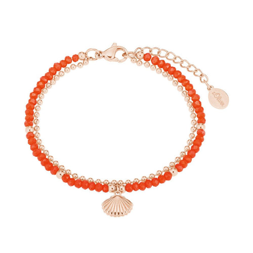 s.Oliver Jewel Damen Armband Armkette Edelstahl IP ROSE Glas Muschel 2027600