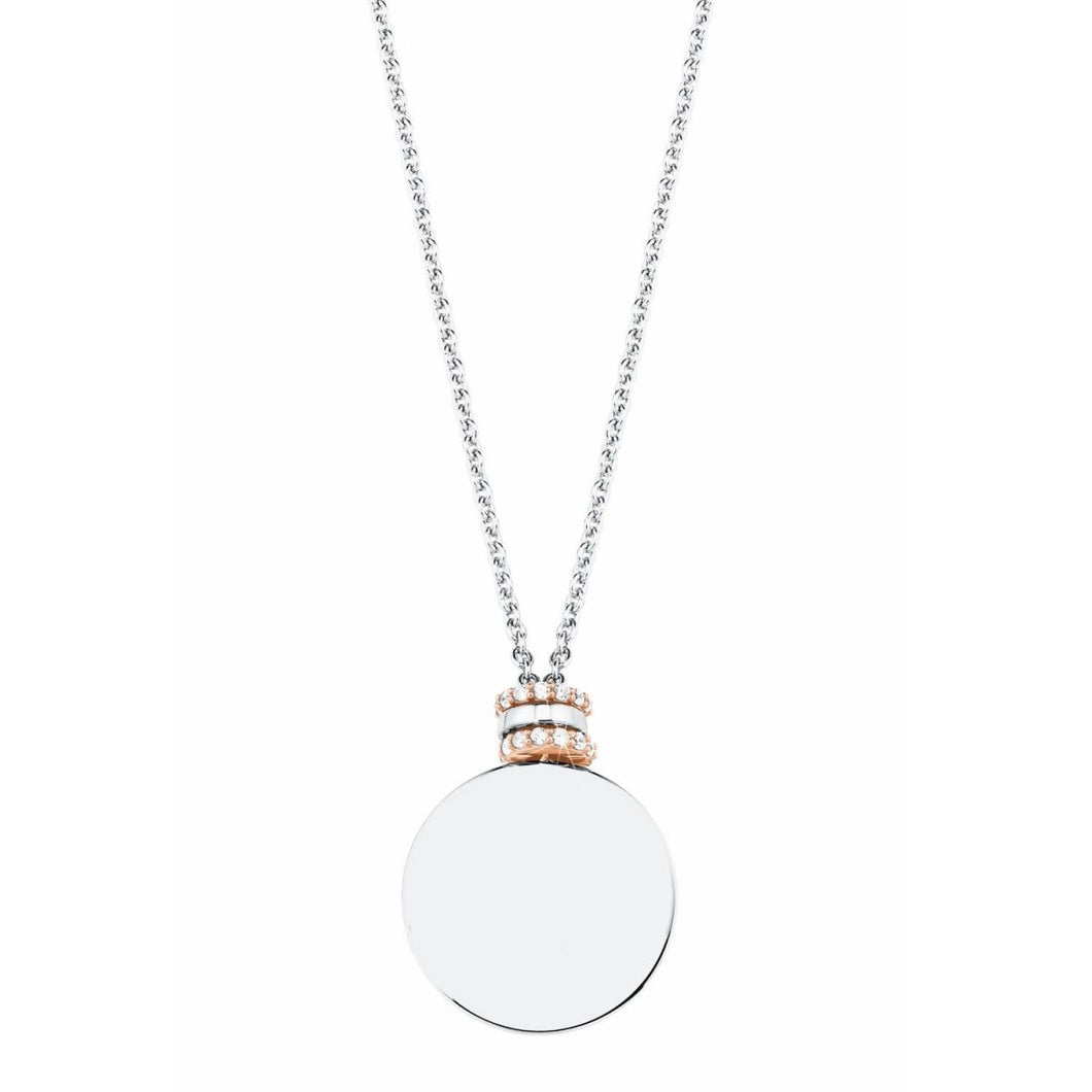 s.Oliver Jewel Damen Kette Halskette Silber bicolor Zirkonia Anhänger 2027611