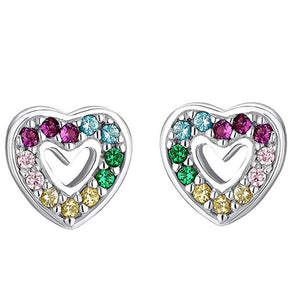 Prinzessin Lillifee Kinder Ohrringe Ohrstecker Silber Herz Zirkonia 2031166