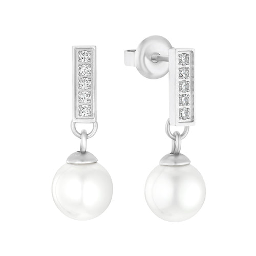 s.Oliver Jewel Damen Ohrringe Ohrhänger Silber Perle 2031473