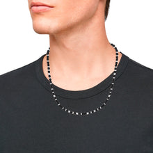 Laden Sie das Bild in den Galerie-Viewer, s.Oliver Jewel Herren Kette Edelstahl Achat silber schwarz 2031485