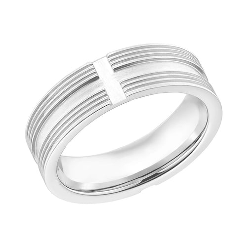s.Oliver Jewel Herren Ring Edelstahl silber Kreuz 203154