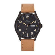 Laden Sie das Bild in den Galerie-Viewer, s.Oliver Herren Uhr Armbanduhr Leder 2033481