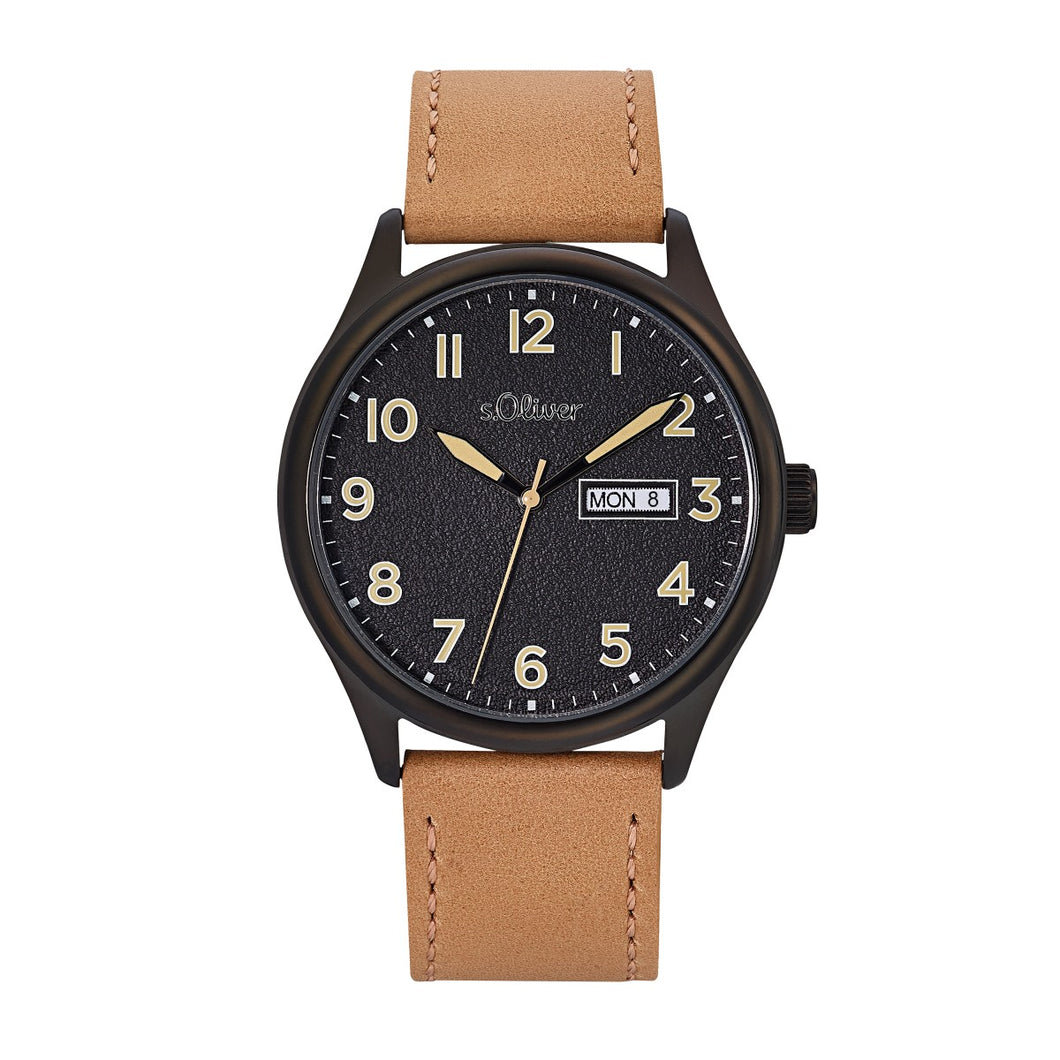 s.Oliver Herren Uhr Armbanduhr Leder 2033481