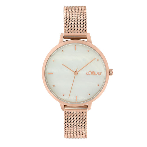 s.Oliver Damen Uhr Armbanduhr Edelstahl Rosé 2033511