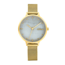 Laden Sie das Bild in den Galerie-Viewer, s.Oliver Damen Uhr Armbanduhr Edelstahl IP Gold 2033512