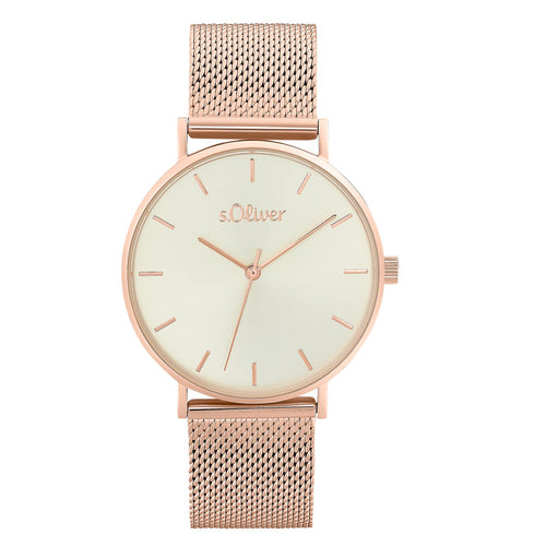 s.Oliver Damen Uhr Armbanduhr Edelstahl Rosé 2033516