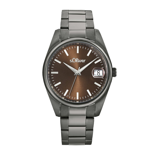 s.Oliver Herren Uhr Armbanduhr Edelstahl grau 2033529