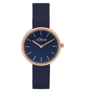 s.Oliver Damen Uhr Armbanduhr Edelstahl Textil 2033550