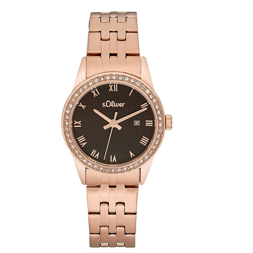 s.Oliver Damen Uhr Armbanduhr Edelstahl IP Rose 2033563
