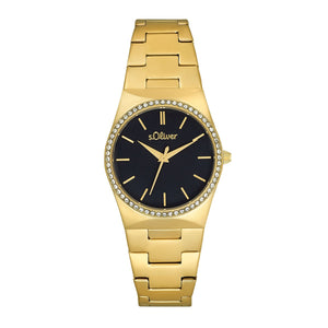 s.Oliver Damen Uhr Armbanduhr Edelstahl IP Gold 2034588