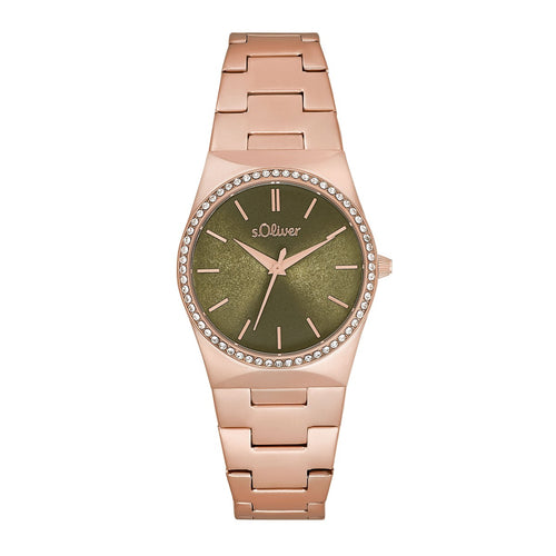 s.Oliver Damen Uhr Armbanduhr Edelstahl IP Rose 2034589