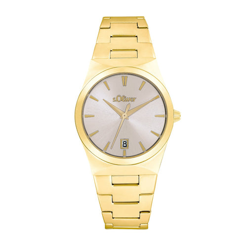 s.Oliver Damen Uhr Armbanduhr Edelstahl IP Gold 2034592