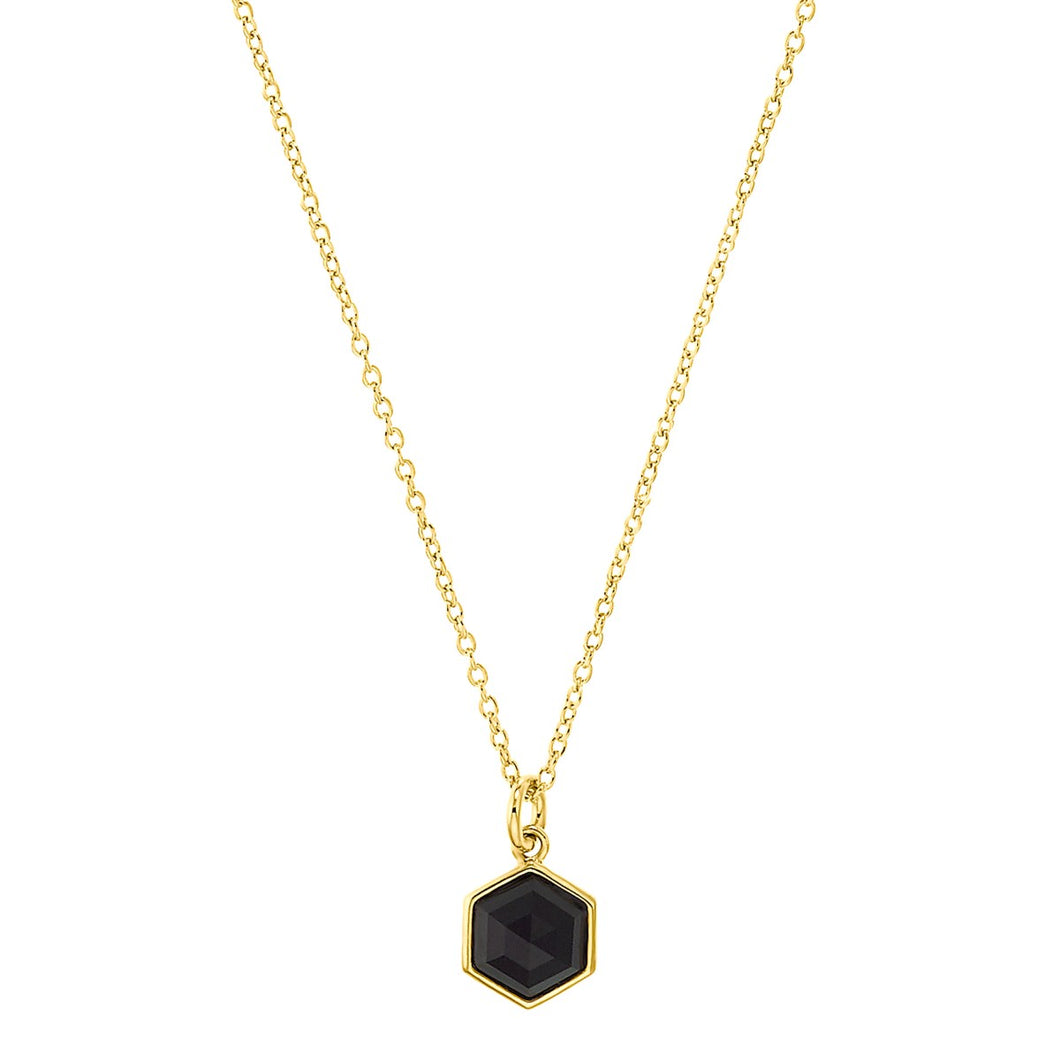 s.Oliver Jewel Damen Kette Halskette Silber goldfarben Zirkonia Hexagon 2034894