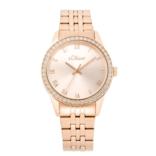 s.Oliver Damen Uhr Armbanduhr Edelstahl IP Rose 2035435