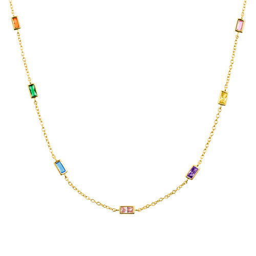 s.Oliver Jewel Damen Kette Halskette Silber 925 goldfarben Zirkonia 2035501